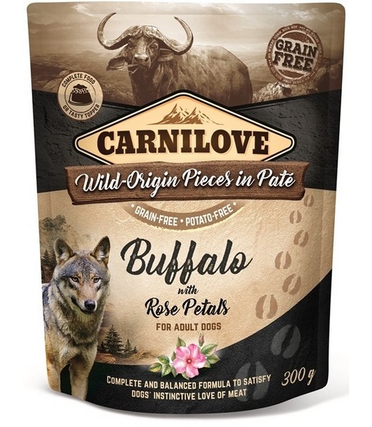 Carnilove Pouch Buffalo with Rose Petals 300 gr