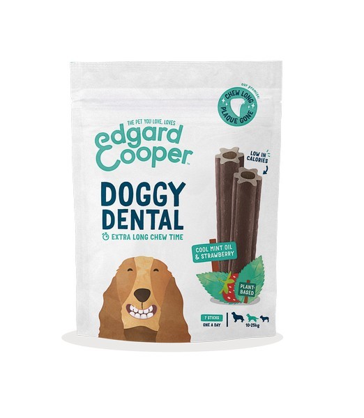 Edgard & Cooper Doggy Dental Munt&Aardbei Medium 7 st