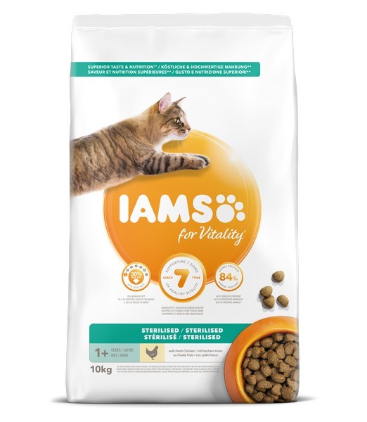 Iams cat adult sterilised/overweight chicken 10 kg