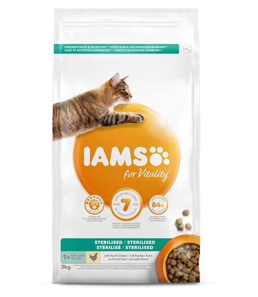 Iams cat adult sterilised/overweight chicken 3 kg