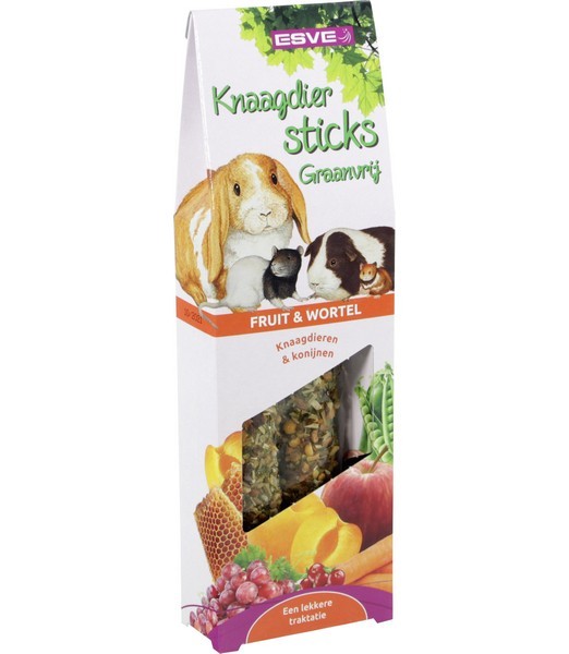 ESVE Knaagdiersticks Fruit en Wortel Graanvrij 2 st