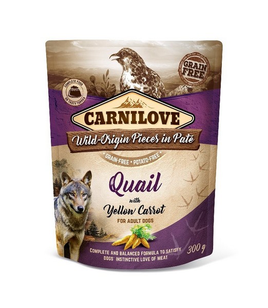 Carnilove Pouch Quail with Yellow Carrot 300 gr
