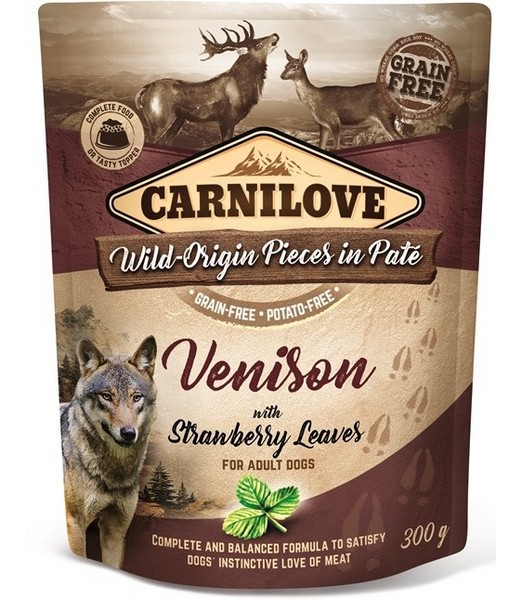 Carnilove Pouch Venison with Strawberry Leaves 300 gr