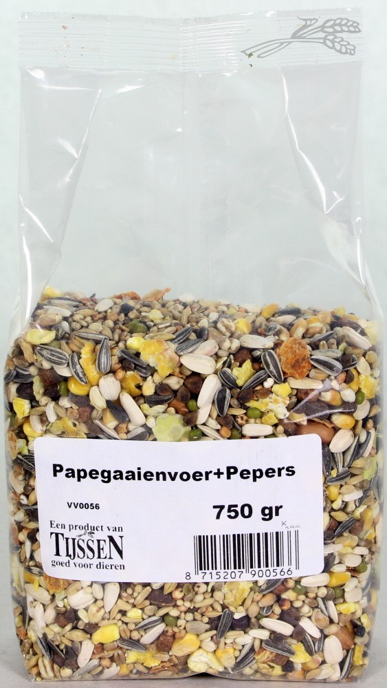 Papegaaienvoer+Pepers 750 gr