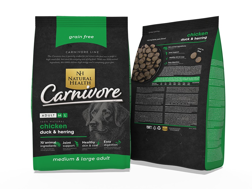 Aanbieding Natural Health Dog Carnivore Adult 15 kg