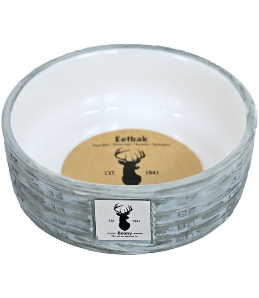 Eetbak steen wicker grey 12cm           