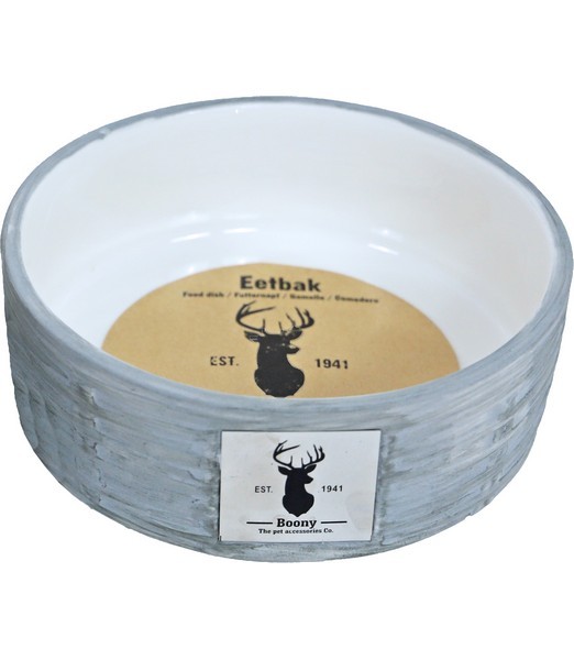 Eetbak steen wicker grey 18cm