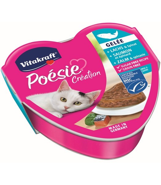 Poesie zalm + spinazie gelei MSC 85g