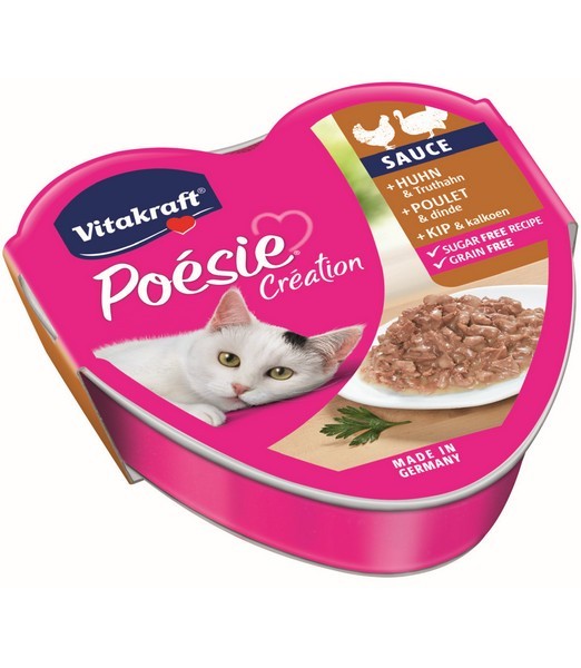 Poesie kip & kalkoen in sauce 85 gr