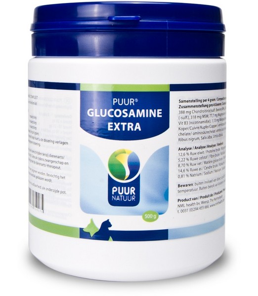 Puur Glucosamine Extra hond en kat 500 gr