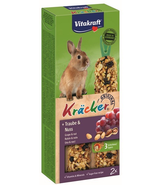 Dwergkonijnkracker druif/noot 2in1