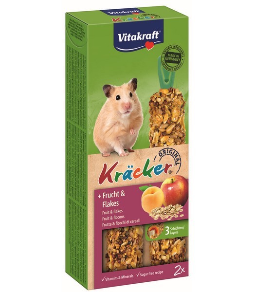 Hamsterkracker fruit/flakes-kracker 2in1