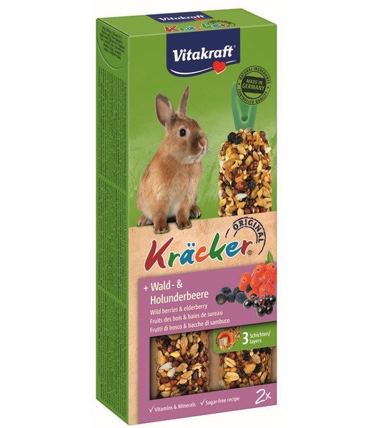 Dwergkonijnkracker bosbes/vlierbes 2in1