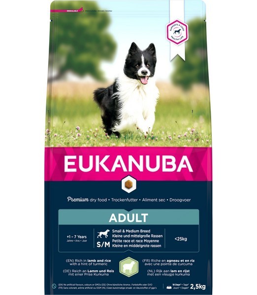 Eukanuba Adult Sm - Med Lamb & Rice 2.5 kg
