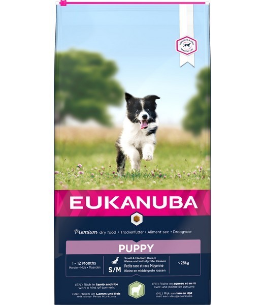 Eukanuba Pup&Jr Sm - Med Lamb & Rice 12 kg
