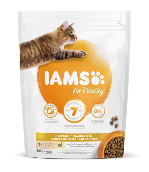 Iams cat adult hairball control chicken 800 gr