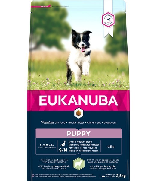 Eukanuba Pup&Jr Sm - Med Lamb & Rice 2.5 kg