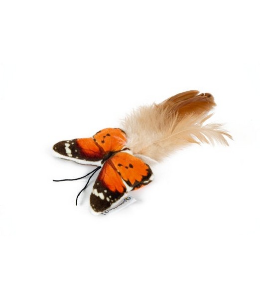 Beeztees Fligo Vlinder - Kattenspeelgoed - Oranje - 8 cm