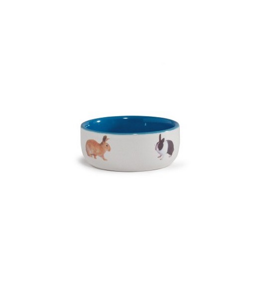Konijnenvoerbak Keramiek Blauw 
