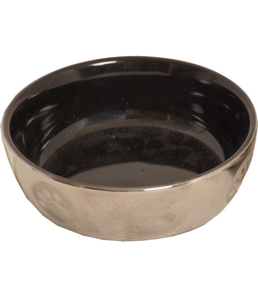 Drinkschotel kat royal zilver/zw 15 cm