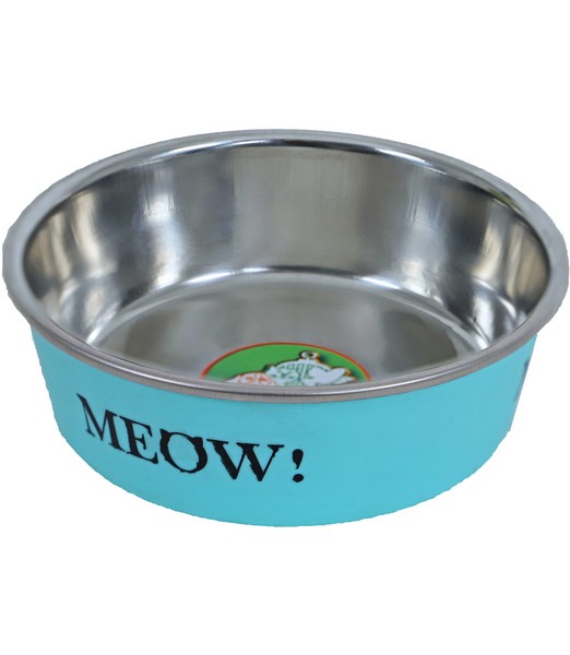 Eetbak rvs kat mint met meow 11 cm      