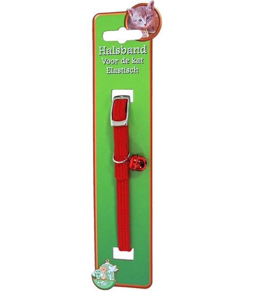 Kattenhalsband elastisch rood           
