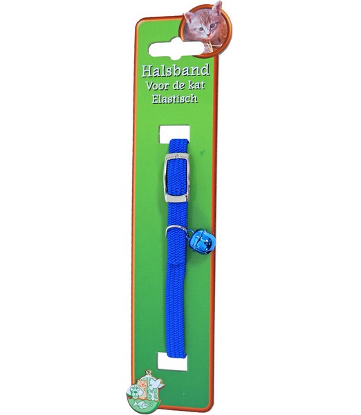 Kattenhalsband elastisch blauw          