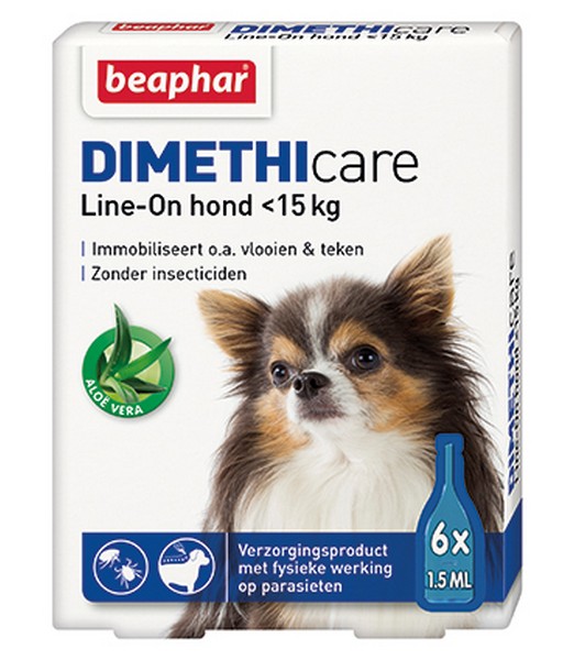 Dimethicare Line-on hond tot 15 kilo 6 pipetten