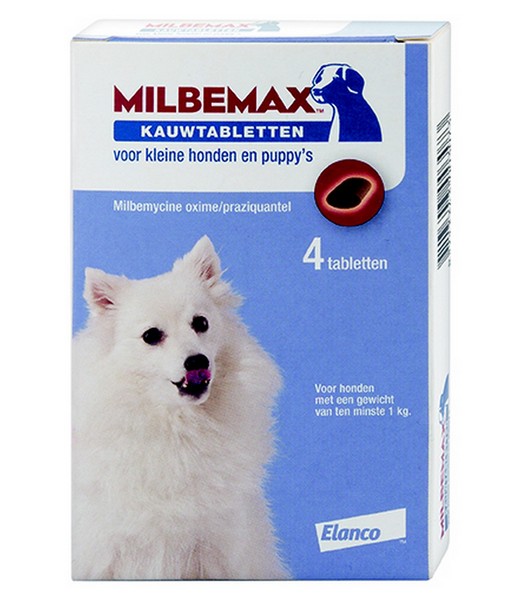 Milbemax Kauwtablet Kleine Hond/Pup 4 tabl.