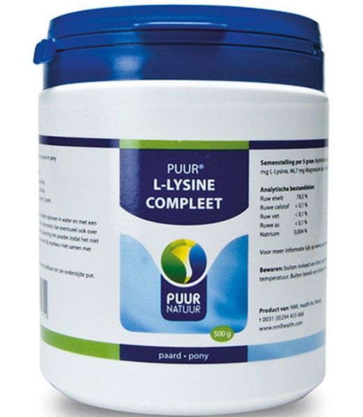 Puur L-Lysine Compleet Paard en pony 500 gr