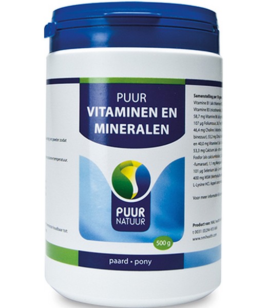 Puur Vitaminen/Mineralen Paard en Pony 500 gr