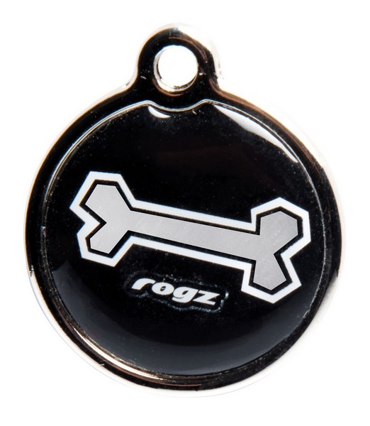 RogZ ID Tag Large Metal Black Bone