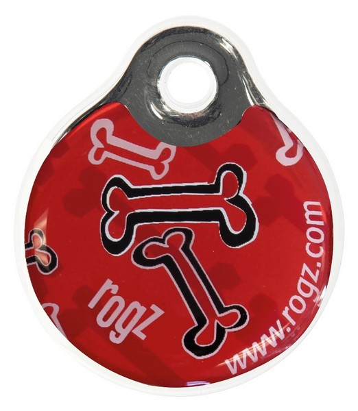 RogZ ID Tag Large Red Rogz Bone